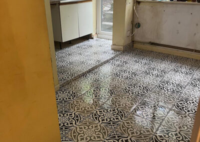 Kitchen being renovated with stunning ceramic tiles