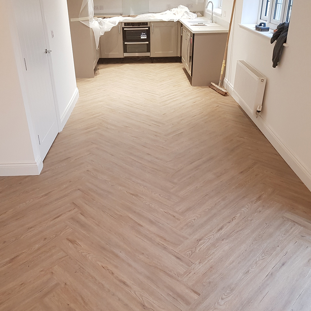 Stunning luxury Vinyl floor installed in kitchen/diner area