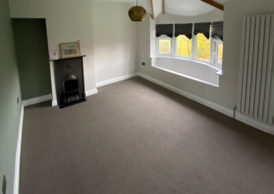 Empty bedroom with wool carpet freshly fitted in Bristol